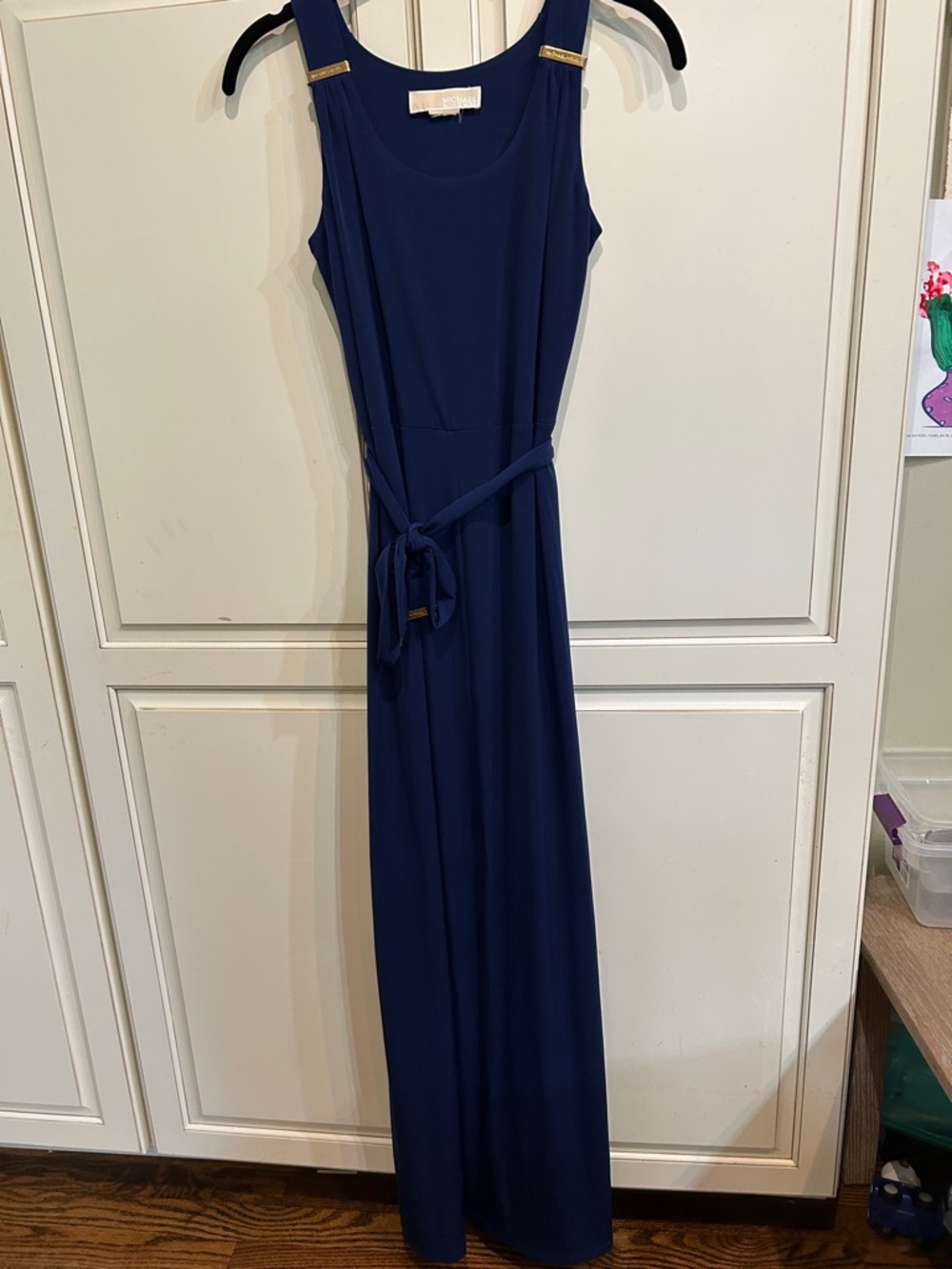 MICHAEL Michael Kors Navy Sleeveless Maxi Dress with Belt